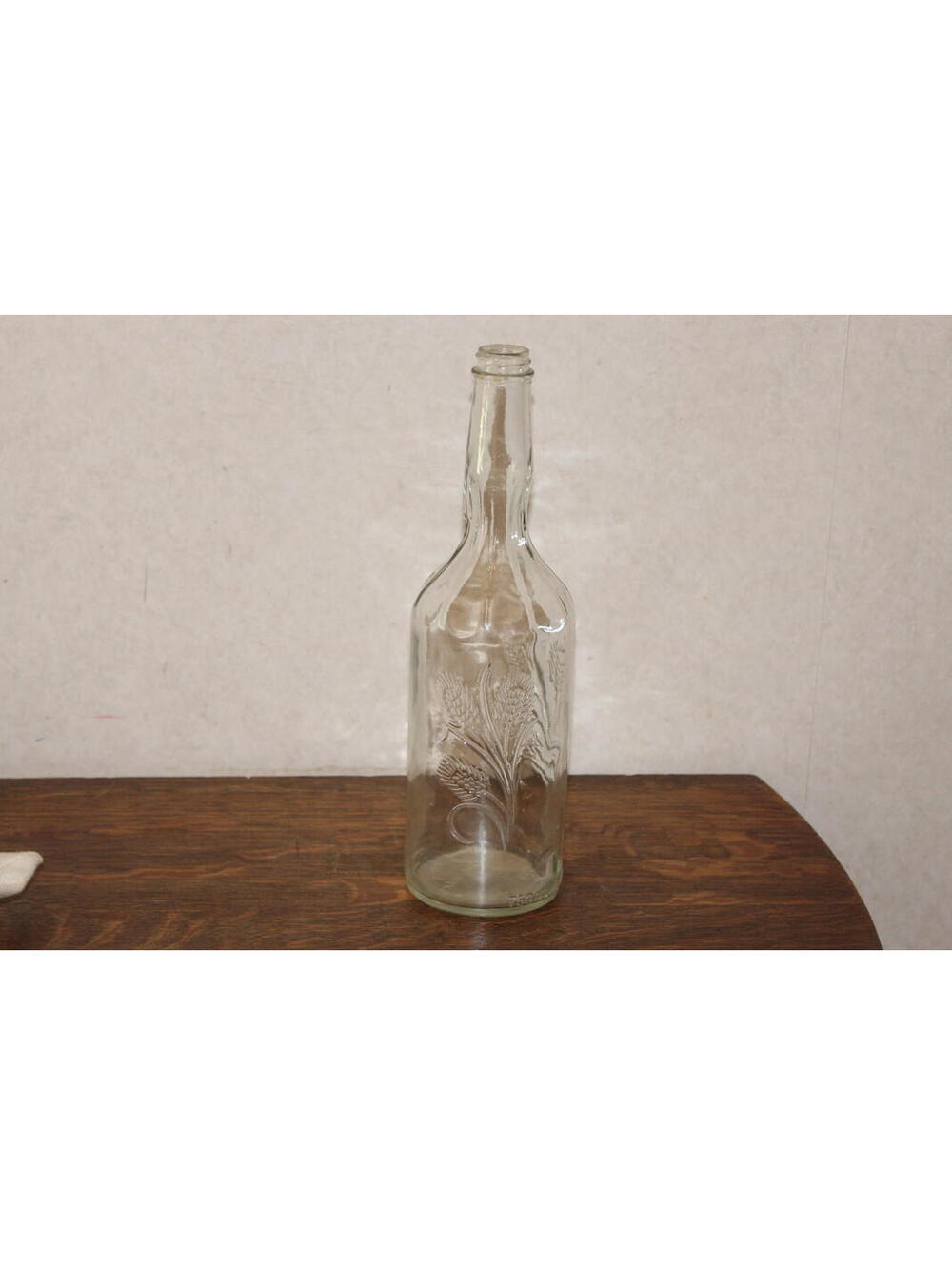 Vintage Liquor Clear Embossed Bottle